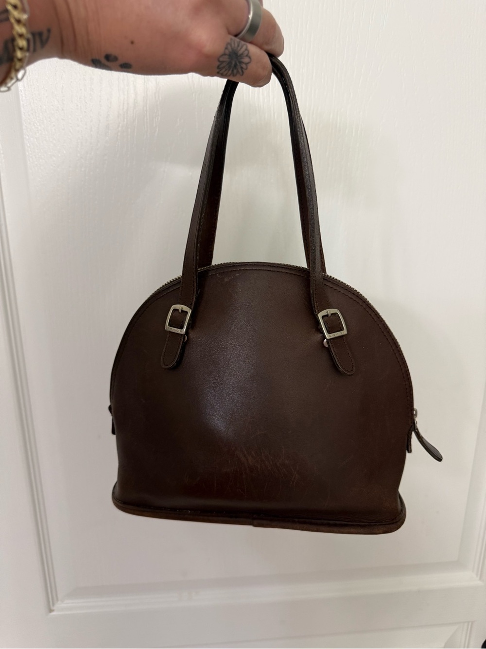 Vintage COACH Cha-Cha satchel Bag Mahogany Brown. - Picture 4 of 10